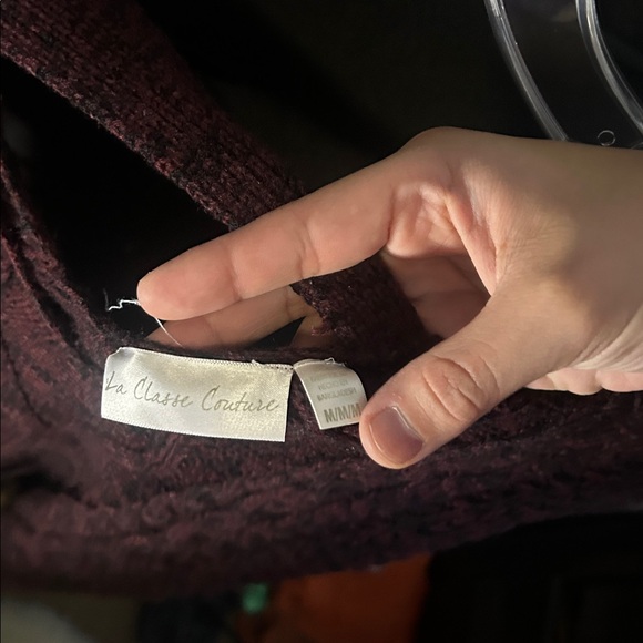 25”-29” Ptp Sweater Dress Burgundy - Picture 2 of 3